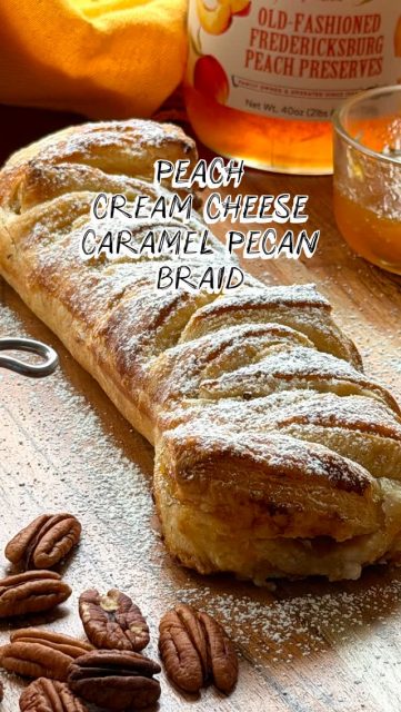 This Peach, Caramel Pecan, and Cream Cheese Braid is so quick and easy to make. Maybe your mother-in-law will love you now 🤷‍♀️ 

Don’t forget to save for later! You know you want this 😊 

#yummy #brunch #peaches #fredricksburgtx #homecooking